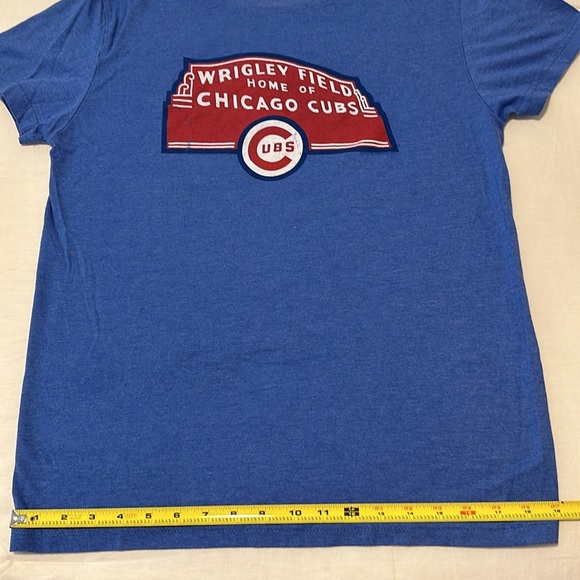 NWOT Chicago Cubs Heather Royal Wrigley Field Marquee Distressed Tee Size S - Picture 7 of 9